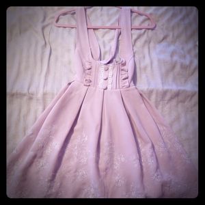 Pink liz lisa pinafore dress/skirt